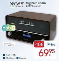 Promoties Denver electronics digitale radio retro dab-36 - Denver Electronics - Geldig van 01/09/2024 tot 30/09/2024 bij Eldi