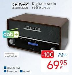 Denver electronics digitale radio retro dab-36