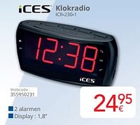 Promoties Ices klokradio icr-230-1 - Ices - Geldig van 01/09/2024 tot 30/09/2024 bij Eldi