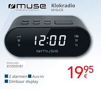 Promoties Muse klokradio m10-cr - Muse - Geldig van 01/09/2024 tot 30/09/2024 bij Eldi