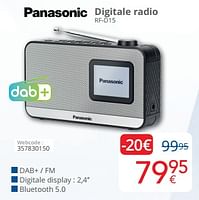 Promoties Panasonic digitale radio rf-d15 - Panasonic - Geldig van 01/09/2024 tot 30/09/2024 bij Eldi