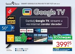 Smart tech smart google ultra hd tv 50va1