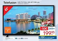 Promoties Telefusion led tv full hd u43faa10 - u43faa11 - Telefusion - Geldig van 01/09/2024 tot 30/09/2024 bij Eldi