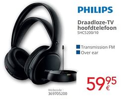 Philips draadloze-tv hoofdtelefoon shc5200-10