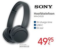 Promoties Sony hoofdtelefoon wh-ch520 - Sony - Geldig van 01/09/2024 tot 30/09/2024 bij Eldi