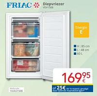 Promoties Friac diepvriezer vdv1508 - Friac - Geldig van 01/09/2024 tot 30/09/2024 bij Eldi