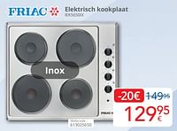 Friac elektrisch kookplaat iek5650ix-Friac