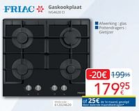 Friac gaskookplaat ivg4620 ci-Friac