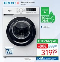 Friac wasautomaat wa7402-Friac