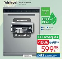 Promoties Whirlpool vaatwasser w7fhs51x - Whirlpool - Geldig van 01/09/2024 tot 30/09/2024 bij Eldi