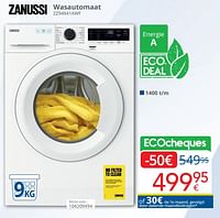 Promoties Zanussi wasautomaat zz94941awf - Zanussi - Geldig van 01/09/2024 tot 30/09/2024 bij Eldi