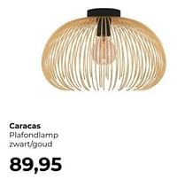 Caracas plafondlamp zwart-goud-Huismerk - Lampidee