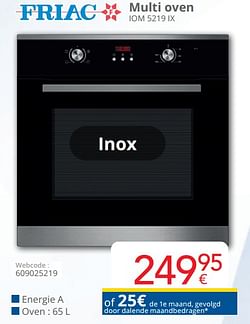 Friac multi oven iom 5219 ix