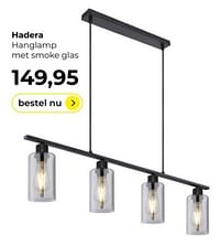 Hadera hanglamp met smoke glas-Huismerk - Lampidee