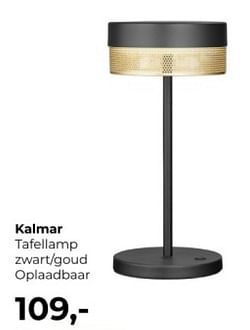 Kalmar tafellamp zwart-qoud oplaadbaar