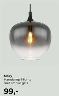 Maxy hanglamp 1-lichts met smoke glas-Huismerk - Lampidee