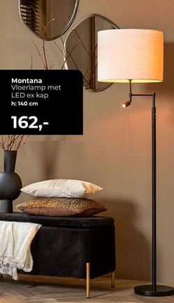 Montana vloerlamp met led ex kap