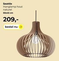 Seattle hanglamp hout naturel-Huismerk - Lampidee