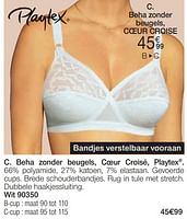 Promoties Beha zonder beugels, coeur croisé, playtex - Playtex - Geldig van 26/08/2024 tot 15/12/2024 bij Damart