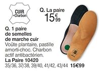 Promotions 1 paire de semelles de marche cuir - Produit Maison - Damart - Valide de 26/08/2024 à 15/12/2024 chez Damart