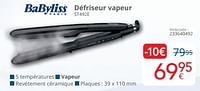 Promotions Babyliss défriseur vapeur st492e - Babyliss - Valide de 01/09/2024 à 30/09/2024 chez Eldi