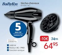 Promotions Babyliss sèche-cheveux 6715de ac - Babyliss - Valide de 01/09/2024 à 30/09/2024 chez Eldi