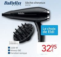 Promotions Babyliss sèche-cheveux d572e - Babyliss - Valide de 01/09/2024 à 30/09/2024 chez Eldi