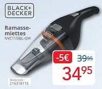 Promotions Black + decker ramassemiettes nvc115bjl-qw - Black & Descker - Valide de 01/09/2024 à 30/09/2024 chez Eldi