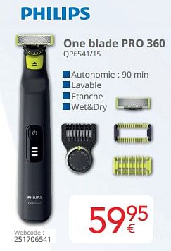 Promotions Philips one blade pro 360 qp6541-15 - Philips - Valide de 01/09/2024 à 30/09/2024 chez Eldi