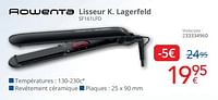 Promotions Rowenta lisseur k. lagerfeld sf161lfo - Rowenta - Valide de 01/09/2024 à 30/09/2024 chez Eldi