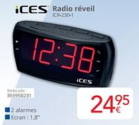 Promotions Ices radio réveil icr-230-1 - Ices - Valide de 01/09/2024 à 30/09/2024 chez Eldi