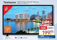 Promotions Telefusion led tv full hd 43``-109 cm u43faa10 - u43faa11 - Telefusion - Valide de 01/09/2024 à 30/09/2024 chez Eldi