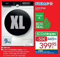 Promotions Friac lave-linge wa9411a - Friac - Valide de 01/09/2024 à 30/09/2024 chez Eldi