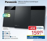 Promotions Panasonic micro-chaîne numérique sc-hc302eg-k - Panasonic - Valide de 01/09/2024 à 30/09/2024 chez Eldi