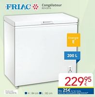 Promotions Friac congélateur bdv2016 - Friac - Valide de 01/09/2024 à 30/09/2024 chez Eldi