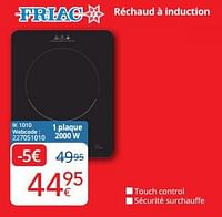 Promotions Friac réchaud à induction ik 1010 1 plaque - Friac - Valide de 01/09/2024 à 30/09/2024 chez Eldi