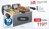 Promotions Fritel friteuse duo fr 1850 - Fritel - Valide de 01/09/2024 à 30/09/2024 chez Eldi