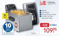 Promotions Fritel friteuse turbo sf 4571 - Fritel - Valide de 01/09/2024 à 30/09/2024 chez Eldi