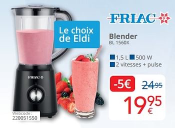 Promotions Friac blender bl 1560x - Friac - Valide de 01/09/2024 à 30/09/2024 chez Eldi