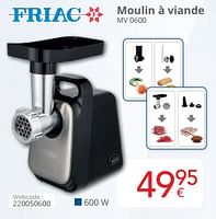 Promotions Friac moulin à viande mv 0600 - Friac - Valide de 01/09/2024 à 30/09/2024 chez Eldi