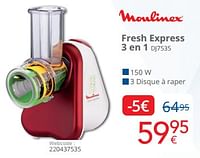 Promotions Moulinex fresh express 3 en 1 dj7535 - Moulinex - Valide de 01/09/2024 à 30/09/2024 chez Eldi