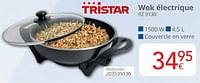 Promotions Tristar wok électrique pz 9130 - Tristar - Valide de 01/09/2024 à 30/09/2024 chez Eldi