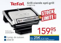 Promotions Tefal grill-viande opti-grill yy3871fb - Tefal - Valide de 01/09/2024 à 30/09/2024 chez Eldi