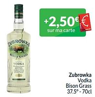 Promotions Zubrowka vodka bison grass - Zubrowka - Valide de 01/09/2024 à 30/09/2024 chez Intermarche