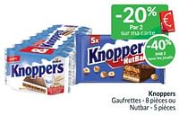 Promotions Knoppers gaufrettes - ou nutbar - Knoppers - Valide de 01/09/2024 à 30/09/2024 chez Intermarche