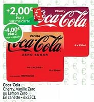 Promotions Coca-cola cherry, vanille zero ou lemon zero - Coca Cola - Valide de 01/09/2024 à 30/09/2024 chez Intermarche