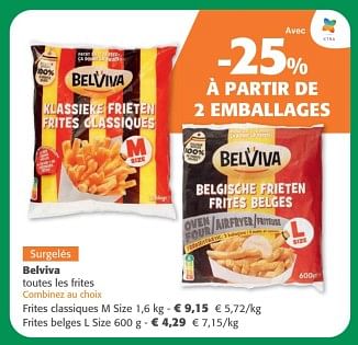 Promotions Belviva toutes les frites - Belviva - Valide de 29/08/2024 à 09/11/2024 chez CoMarché