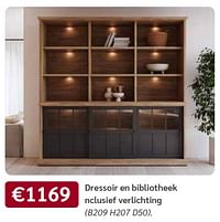 Dressoir en bibliotheek nclusief verlichting-Huismerk - Meubelen Crack