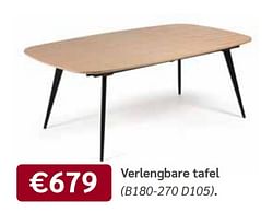 Verlengbare tafel