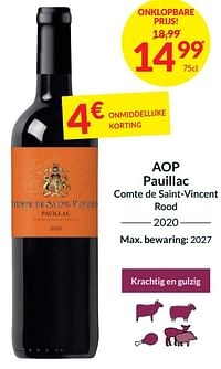 Aop pauillac comte de saint-vincent rood-Rode wijnen